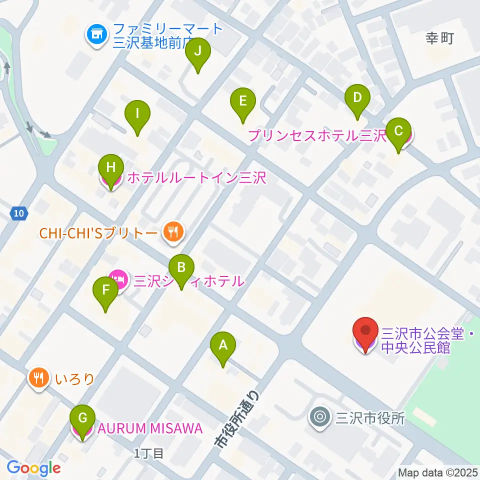 三沢市公会堂周辺のホテル一覧地図