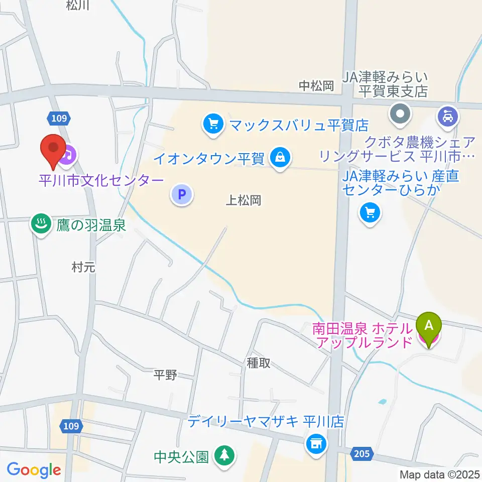 平川市文化センター周辺のホテル一覧地図