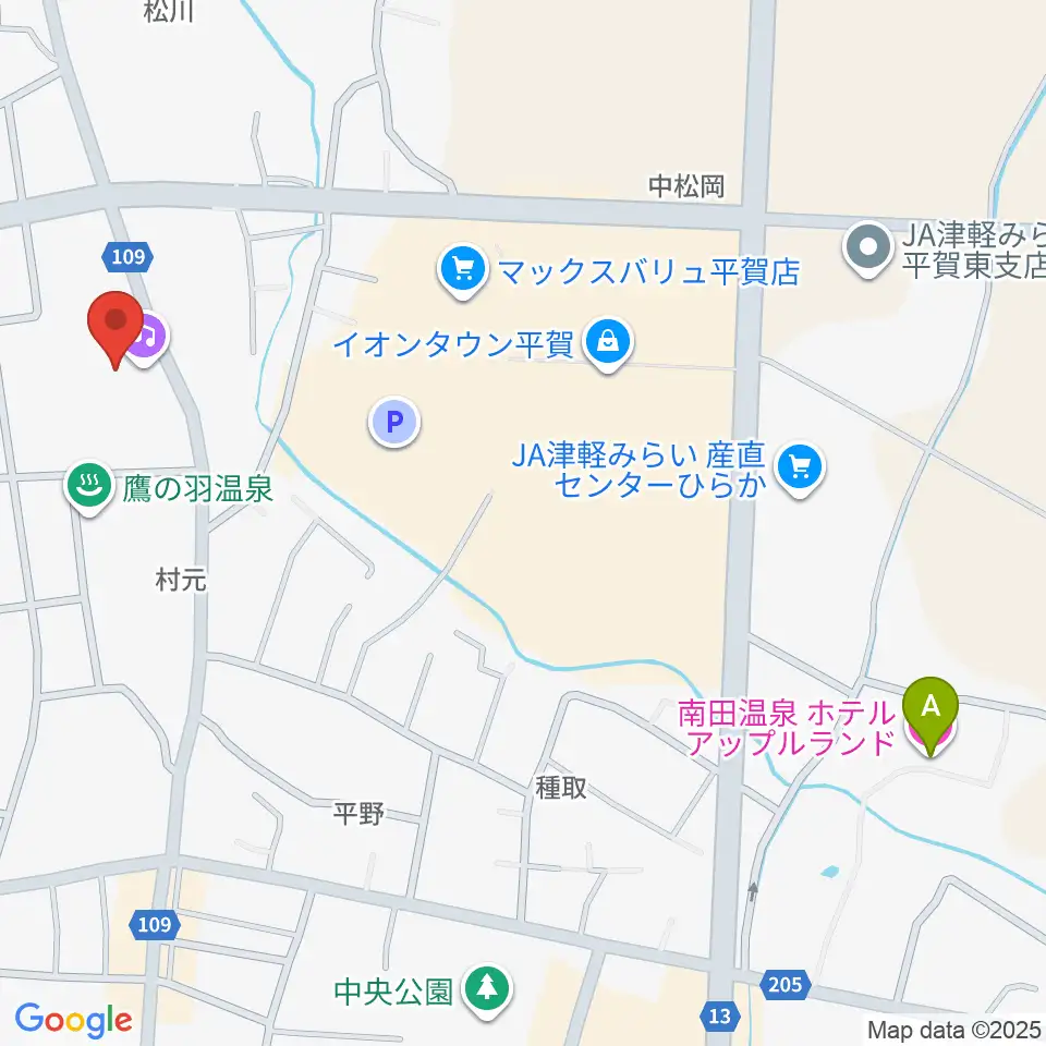 平川市文化センター周辺のホテル一覧地図