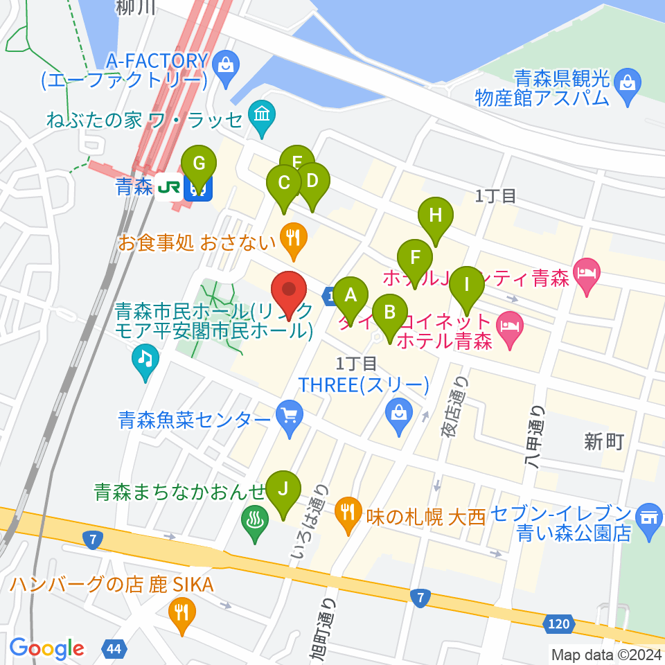 青森市男女共同参画プラザ カダール周辺のホテル一覧地図