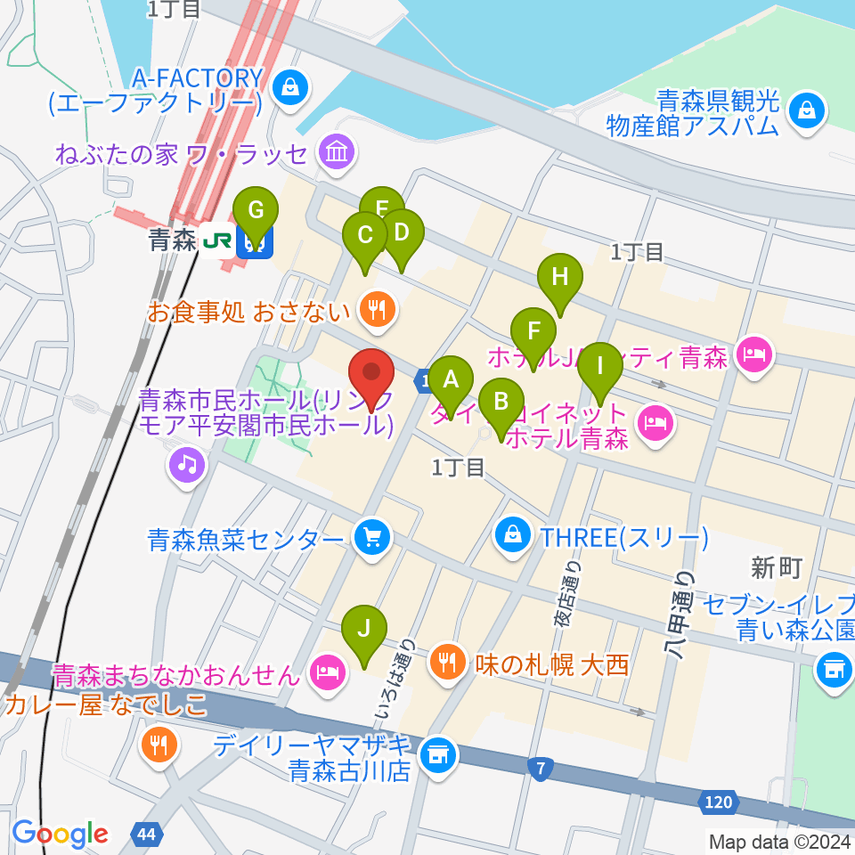 青森市男女共同参画プラザ カダール周辺のホテル一覧地図