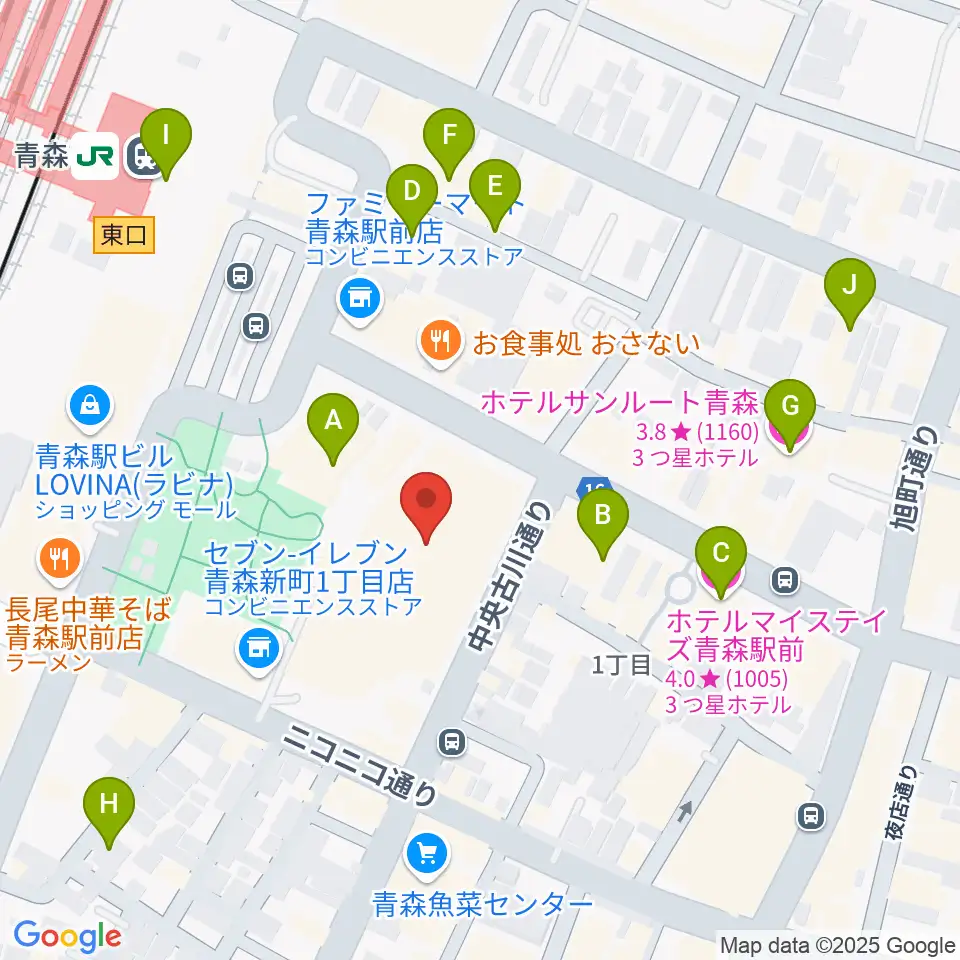 青森市男女共同参画プラザ カダール周辺のホテル一覧地図