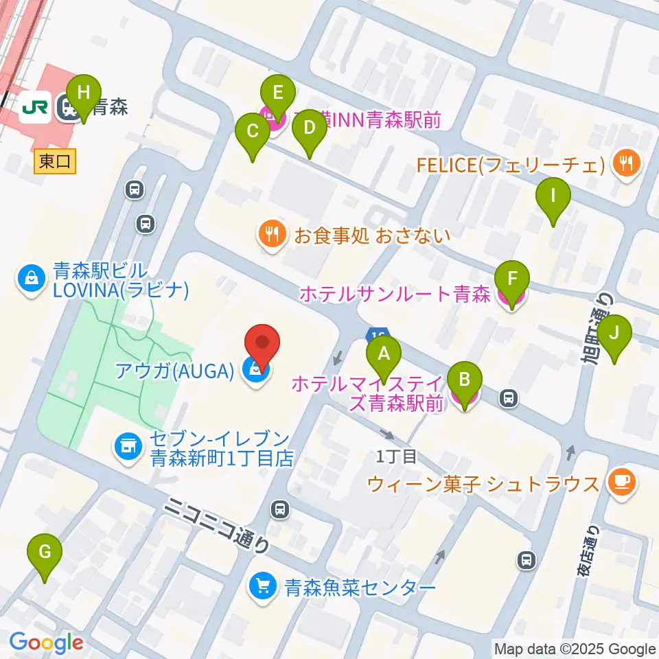 青森市男女共同参画プラザ カダール周辺のホテル一覧地図