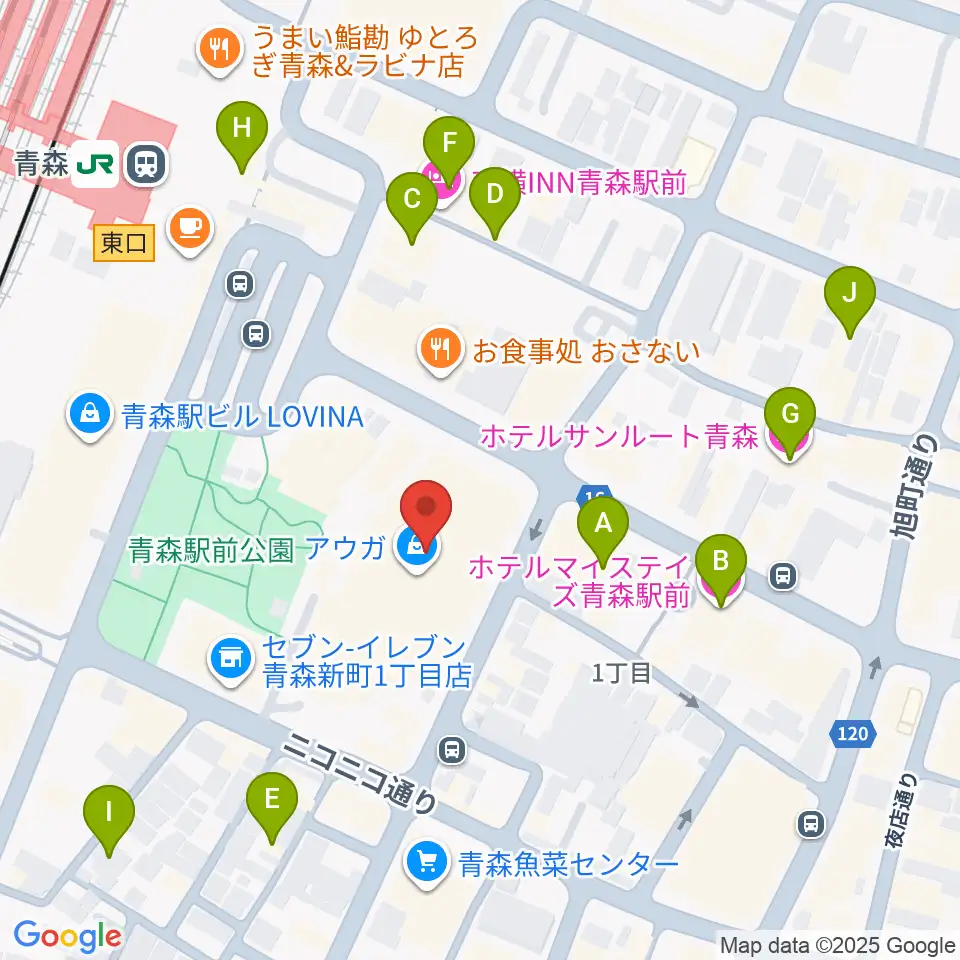 青森市男女共同参画プラザ カダール周辺のホテル一覧地図