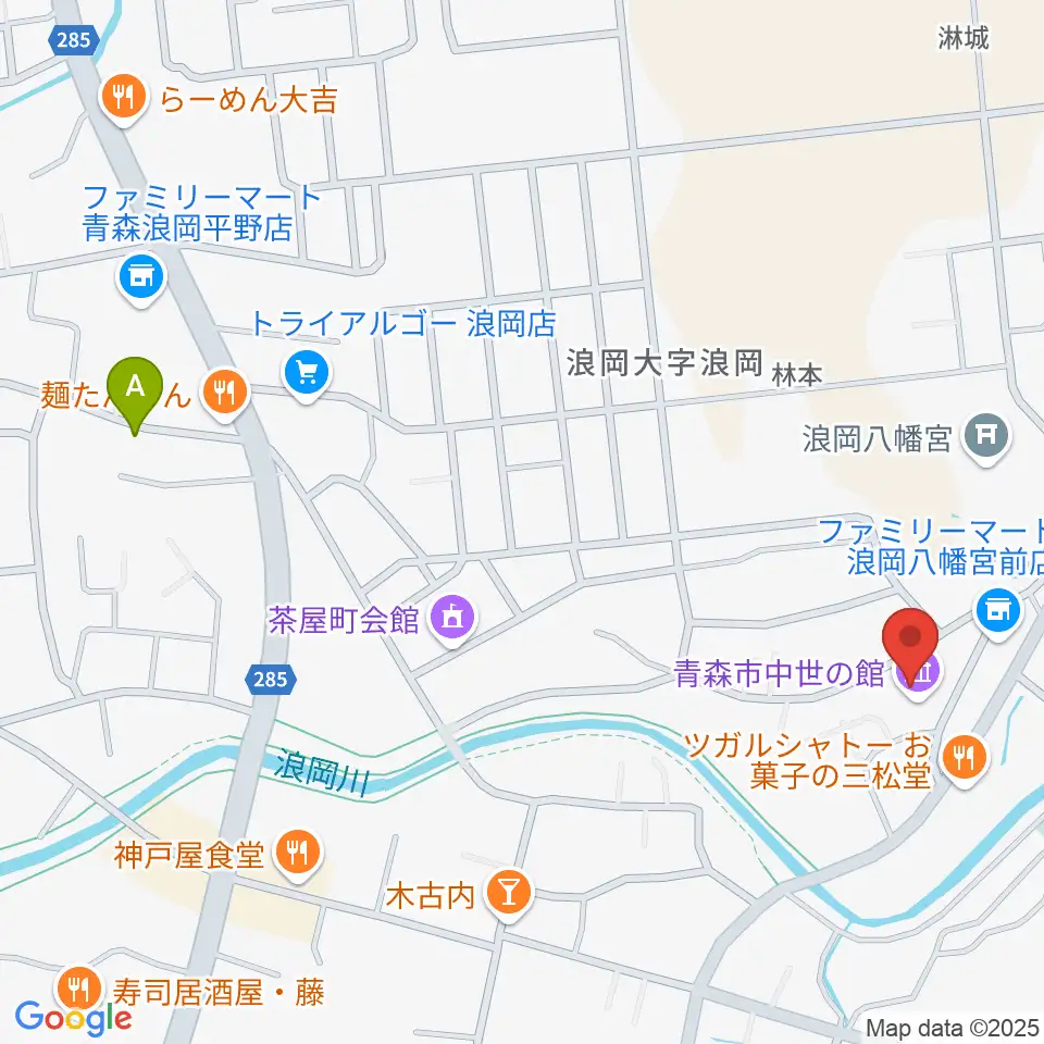 青森市中世の館周辺のホテル一覧地図