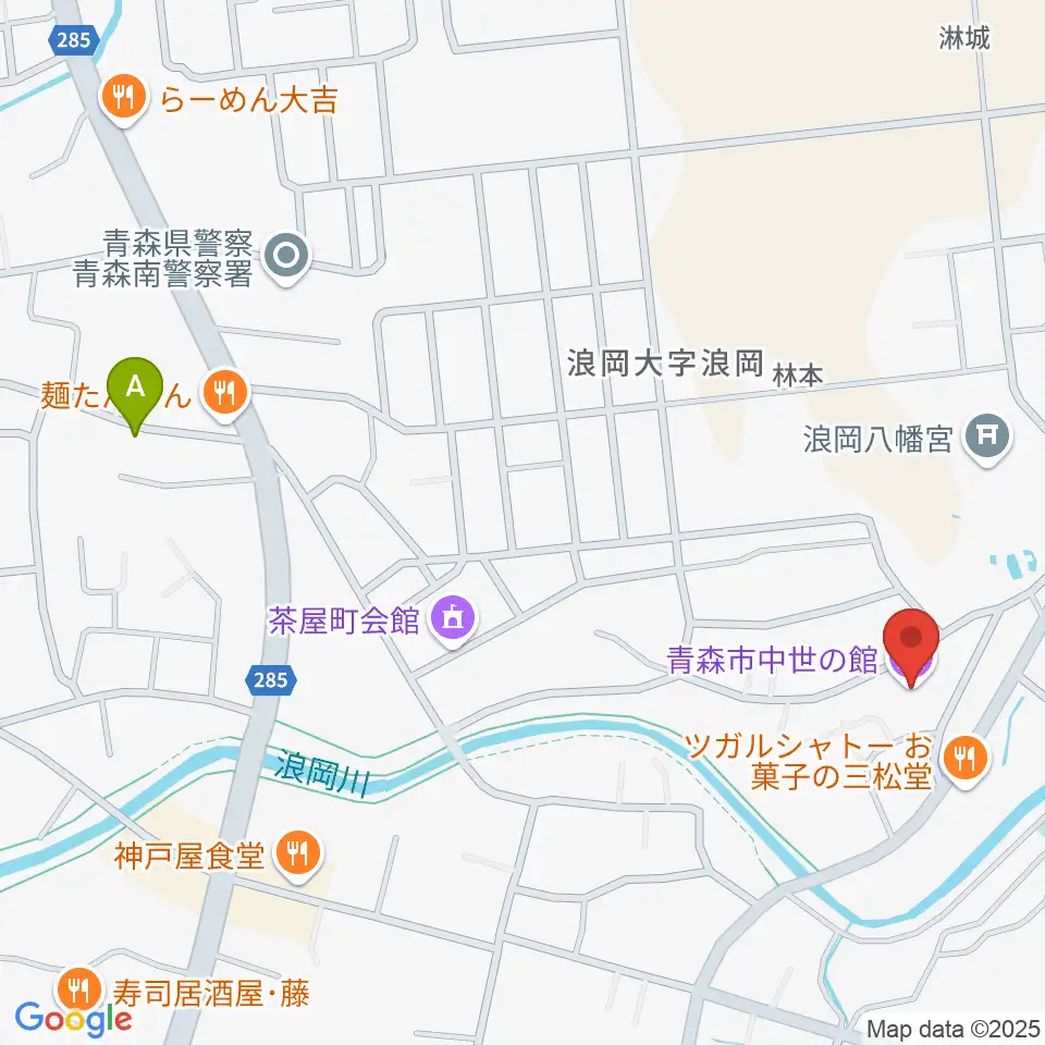 青森市中世の館周辺のホテル一覧地図