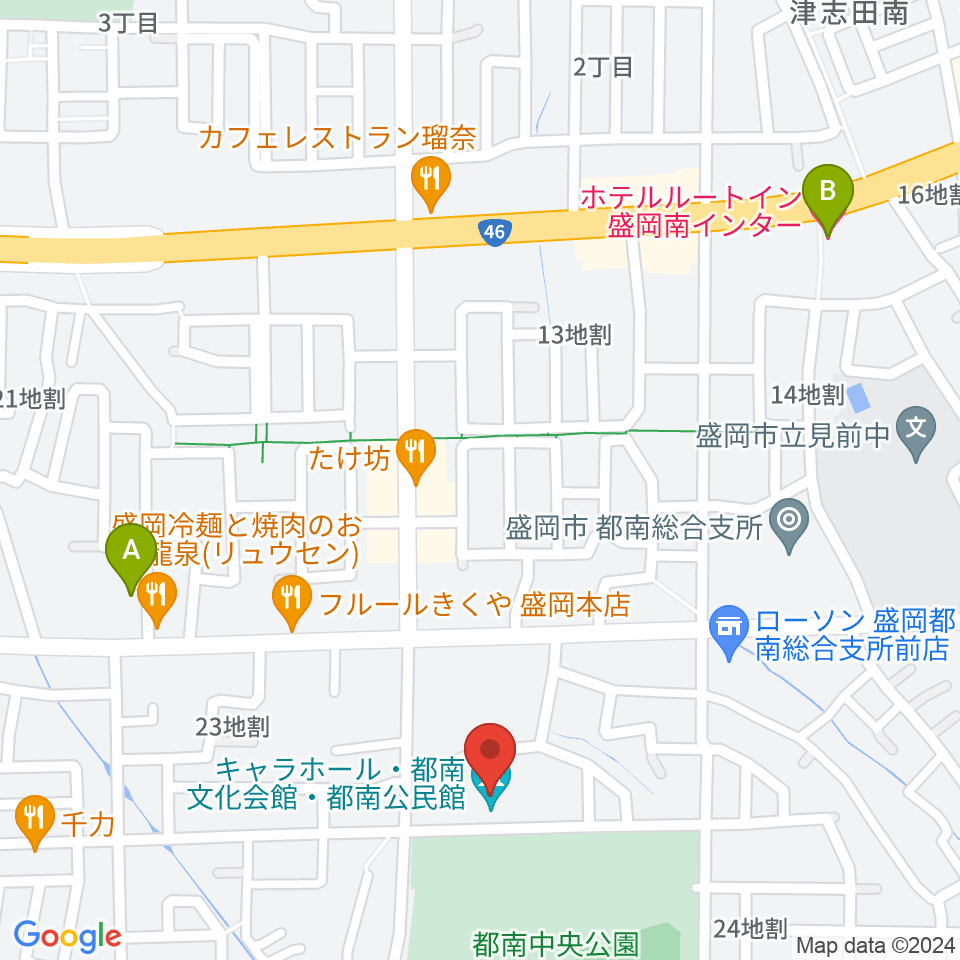 キャラホール周辺のホテル一覧地図