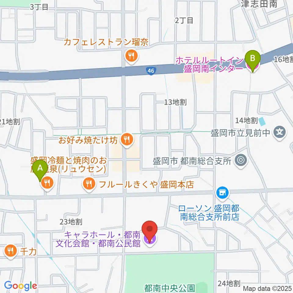 キャラホール周辺のホテル一覧地図