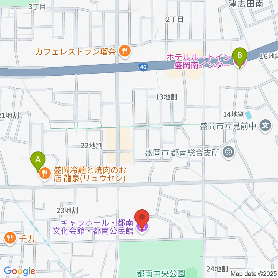 キャラホール周辺のホテル一覧地図