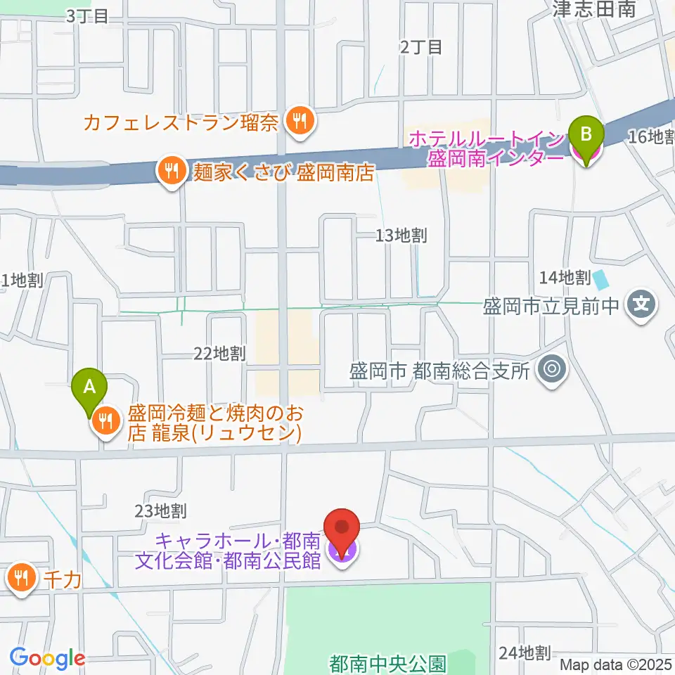 キャラホール周辺のホテル一覧地図