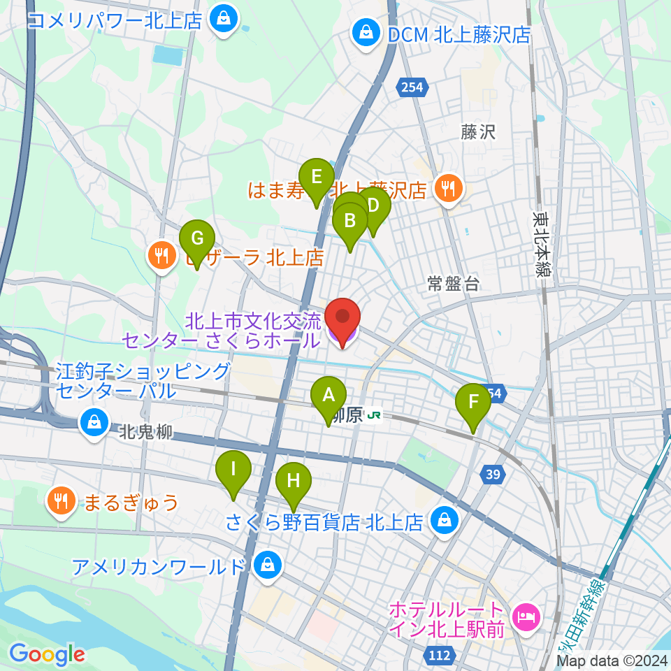 さくらホールfeat.ツガワ周辺のホテル一覧地図