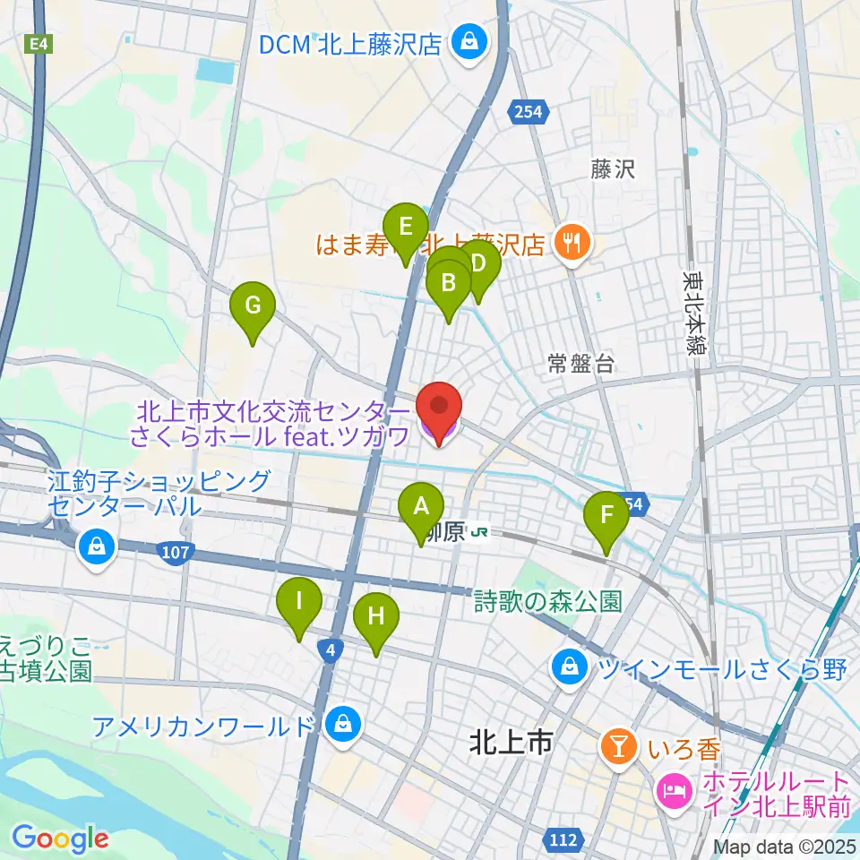 さくらホールfeat.ツガワ周辺のホテル一覧地図