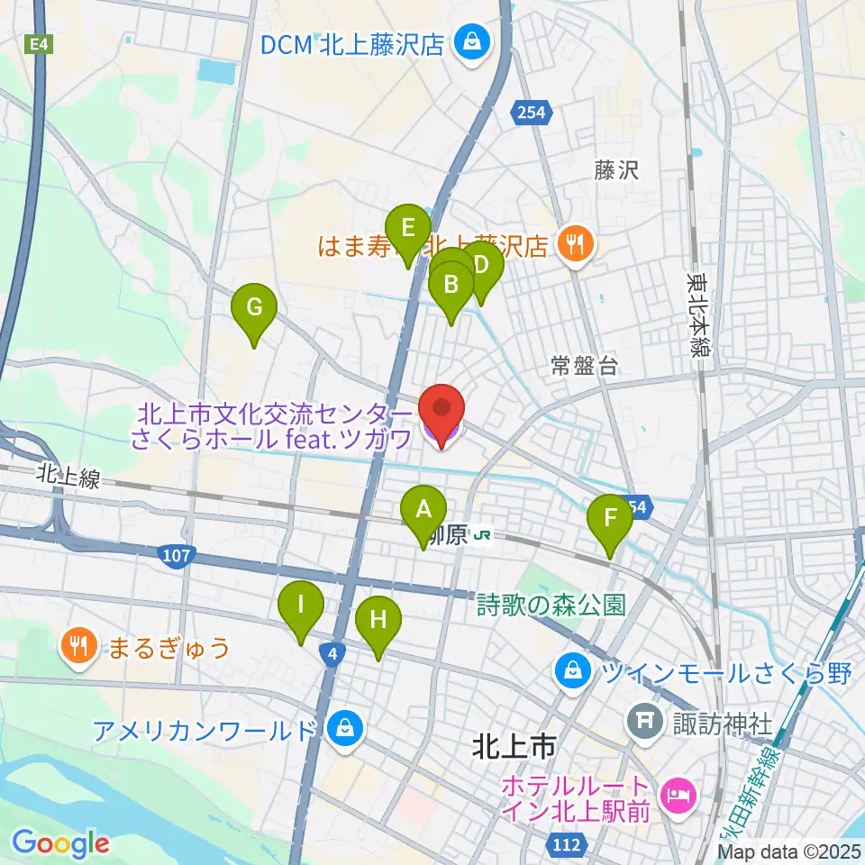 さくらホールfeat.ツガワ周辺のホテル一覧地図