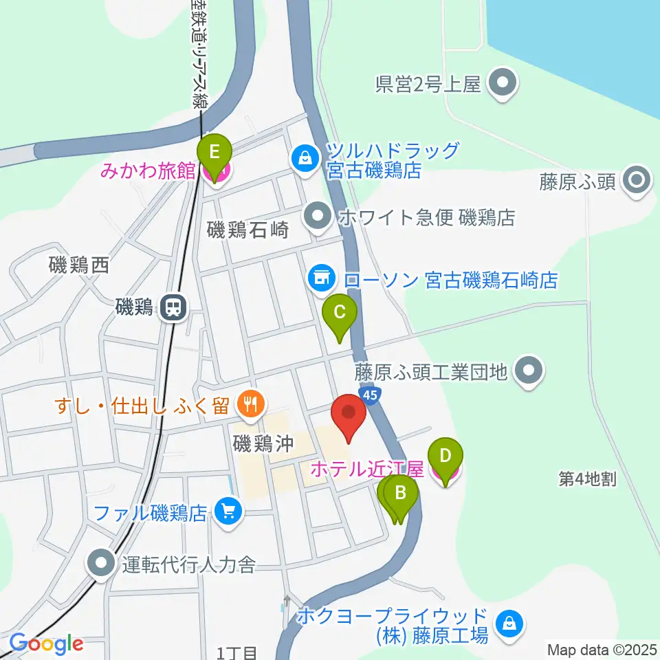 宮古市民文化会館周辺のホテル一覧地図