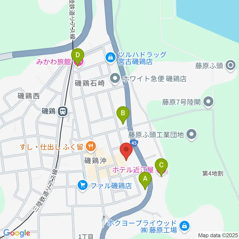 宮古市民文化会館周辺のホテル一覧地図