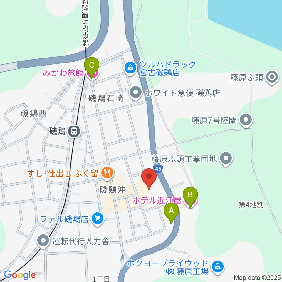 宮古市民文化会館周辺のホテル一覧地図