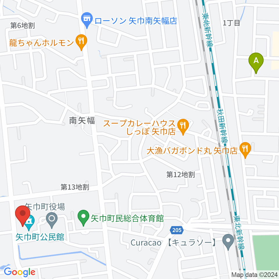 田園ホール 矢巾町文化会館周辺のホテル一覧地図