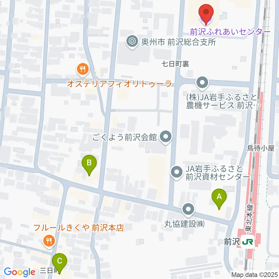 前沢ふれあいセンター周辺のホテル一覧地図