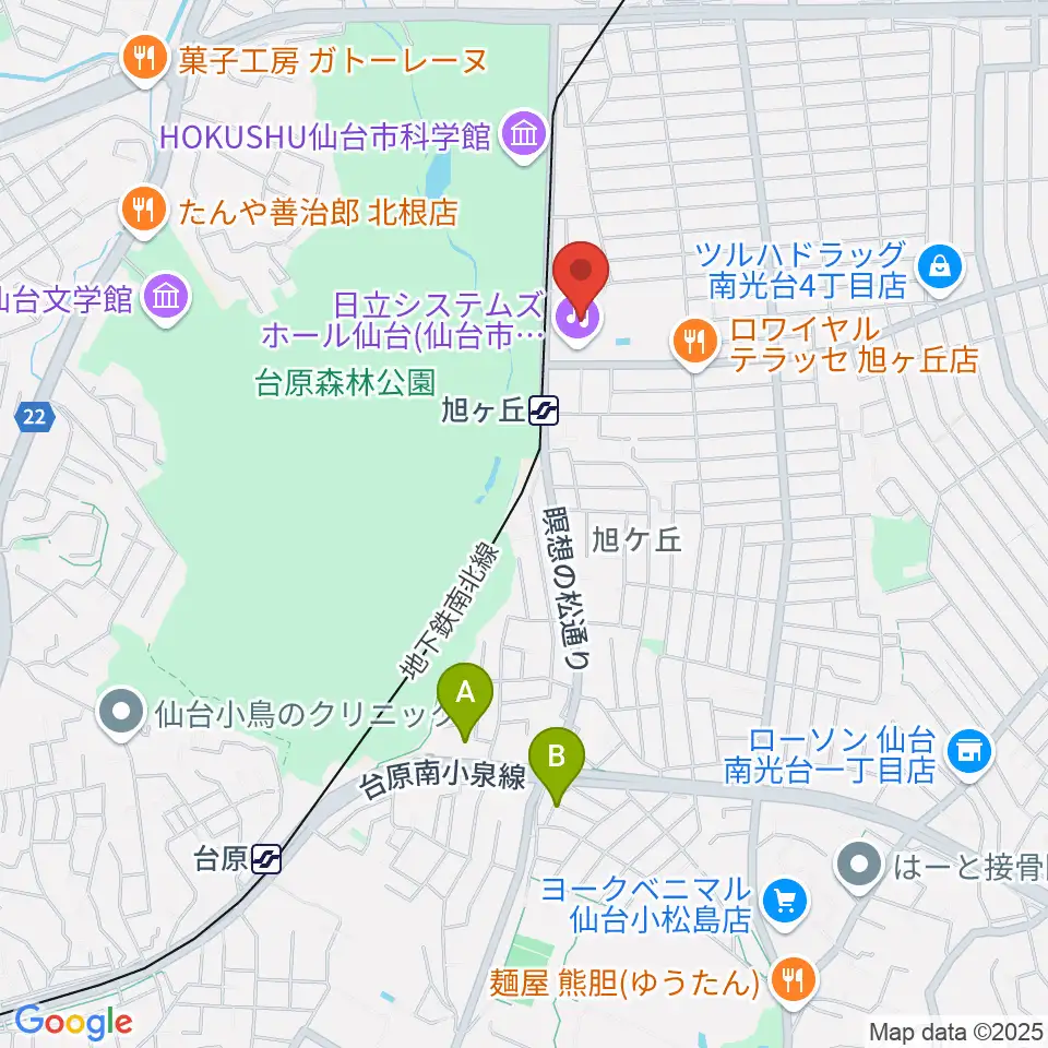 日立システムズホール仙台周辺のホテル一覧地図