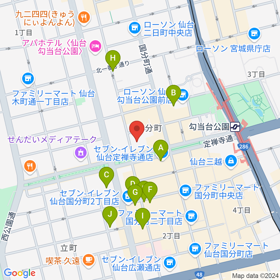 東京エレクトロンホール宮城周辺のホテル一覧地図