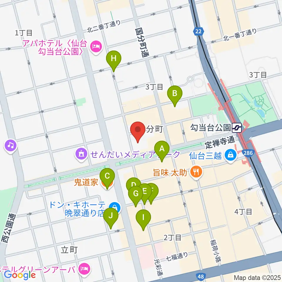 東京エレクトロンホール宮城周辺のホテル一覧地図