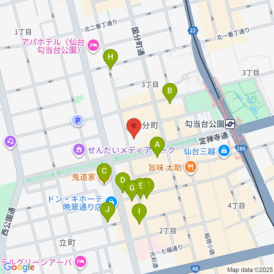 東京エレクトロンホール宮城周辺のホテル一覧地図