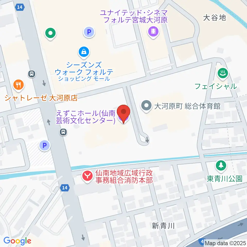 えずこホール仙南芸術文化センター周辺のホテル一覧地図