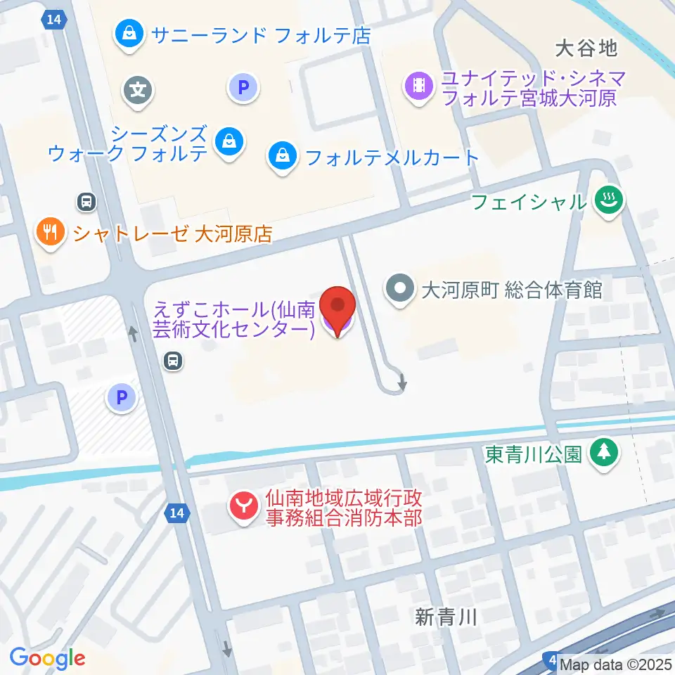 えずこホール仙南芸術文化センター周辺のホテル一覧地図