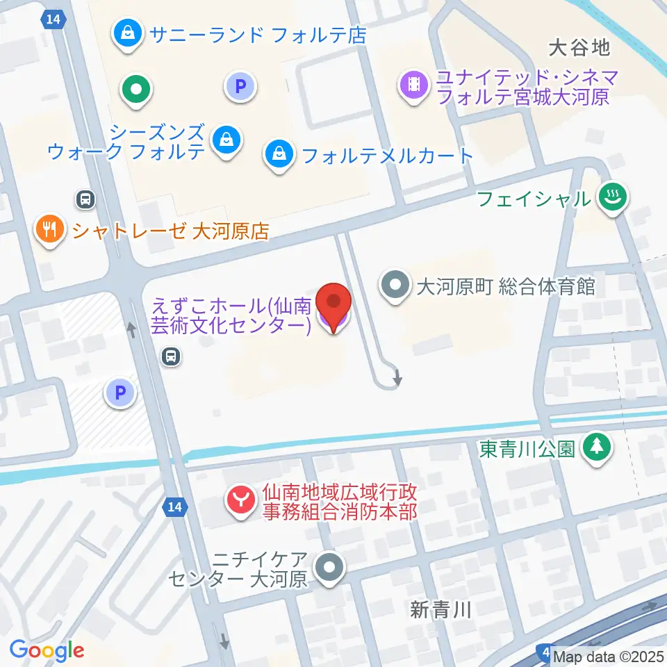 えずこホール仙南芸術文化センター周辺のホテル一覧地図