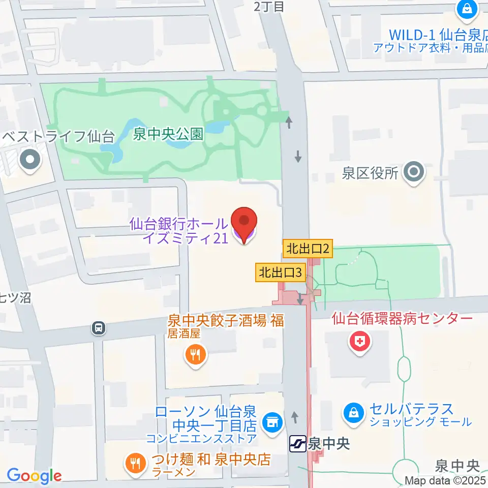仙台銀行ホール イズミティ21周辺のホテル一覧地図