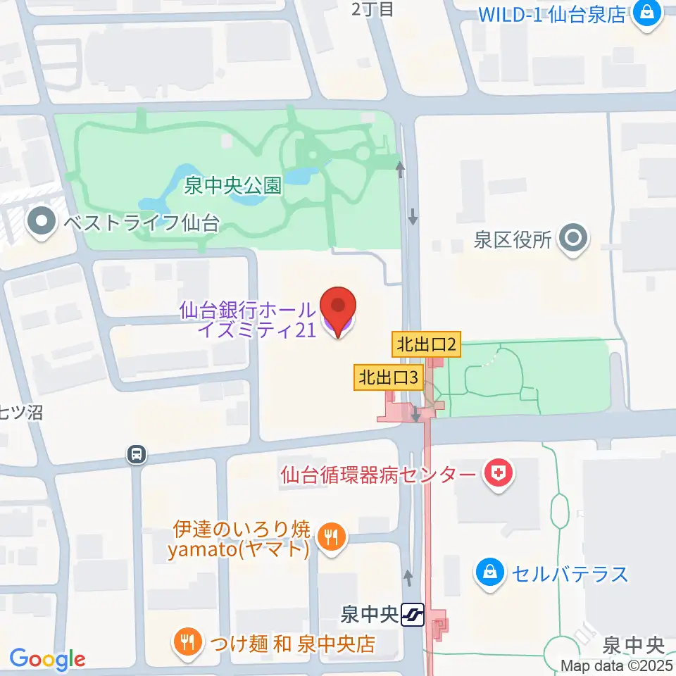 仙台銀行ホール イズミティ21周辺のホテル一覧地図