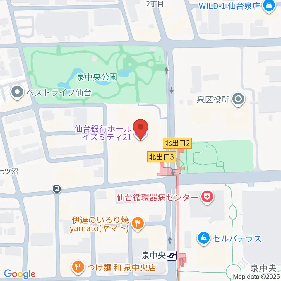 仙台銀行ホール イズミティ21周辺のホテル一覧地図
