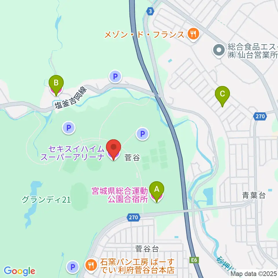 セキスイハイムスーパーアリーナ周辺のホテル一覧地図