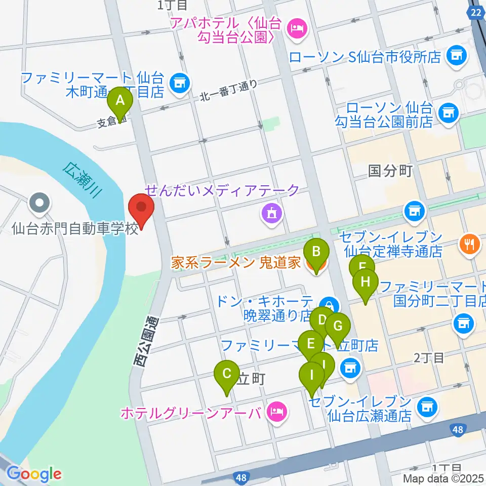 トークネットホール仙台周辺のホテル一覧地図