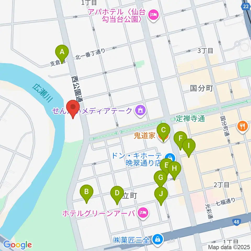 トークネットホール仙台周辺のホテル一覧地図