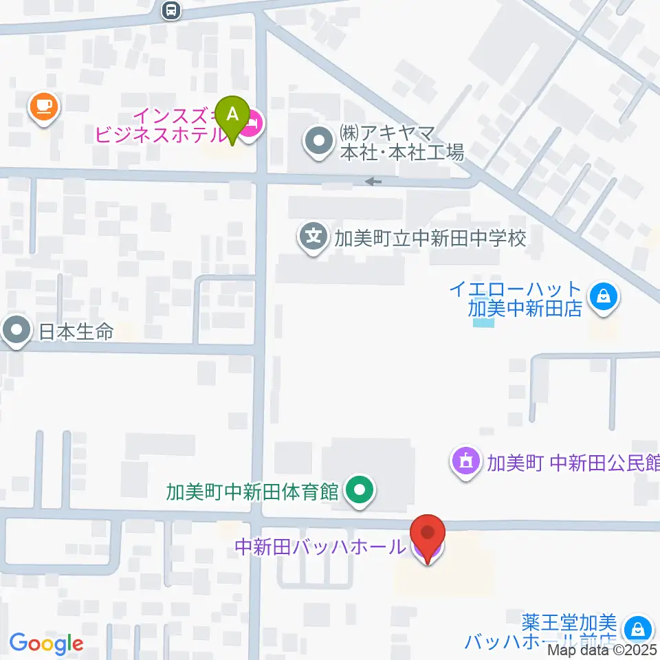 中新田バッハホール周辺のホテル一覧地図