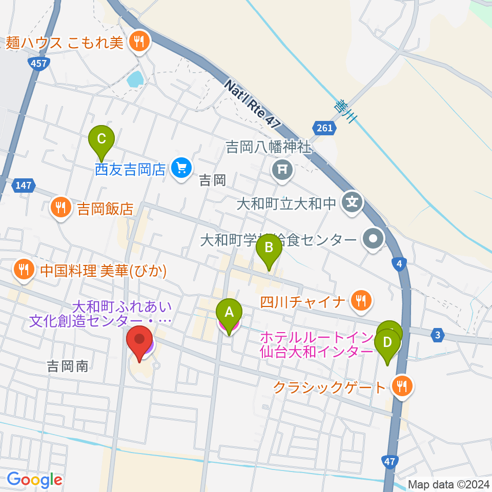 大和町ふれあい文化創造センターまほろばホール周辺のホテル一覧地図