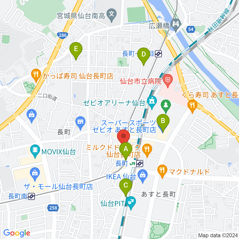 太白区文化センター 楽楽楽ホール周辺のホテル一覧地図