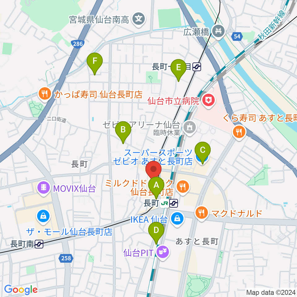 太白区文化センター 楽楽楽ホール周辺のホテル一覧地図