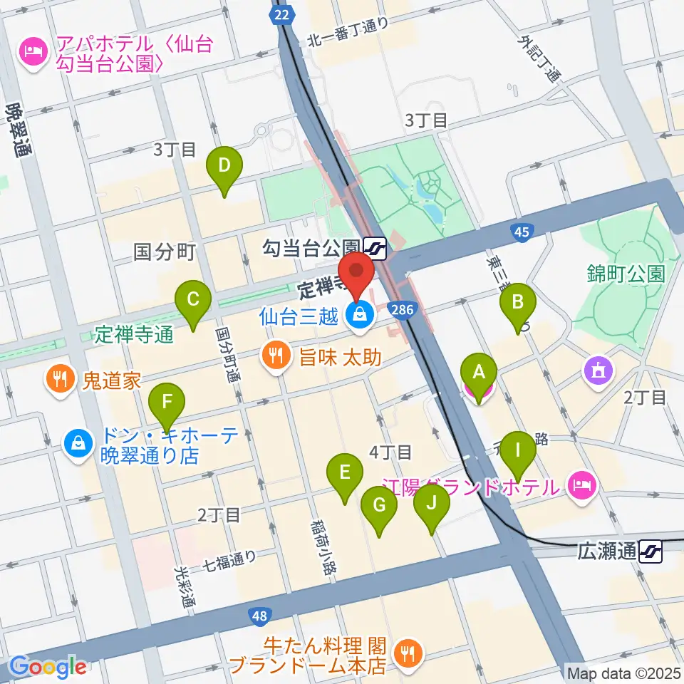 エル・パーク仙台周辺のホテル一覧地図