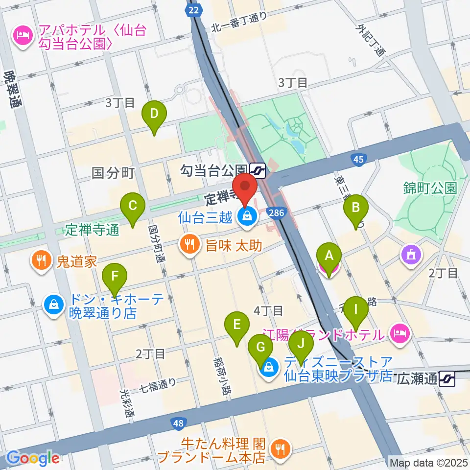 エル・パーク仙台周辺のホテル一覧地図