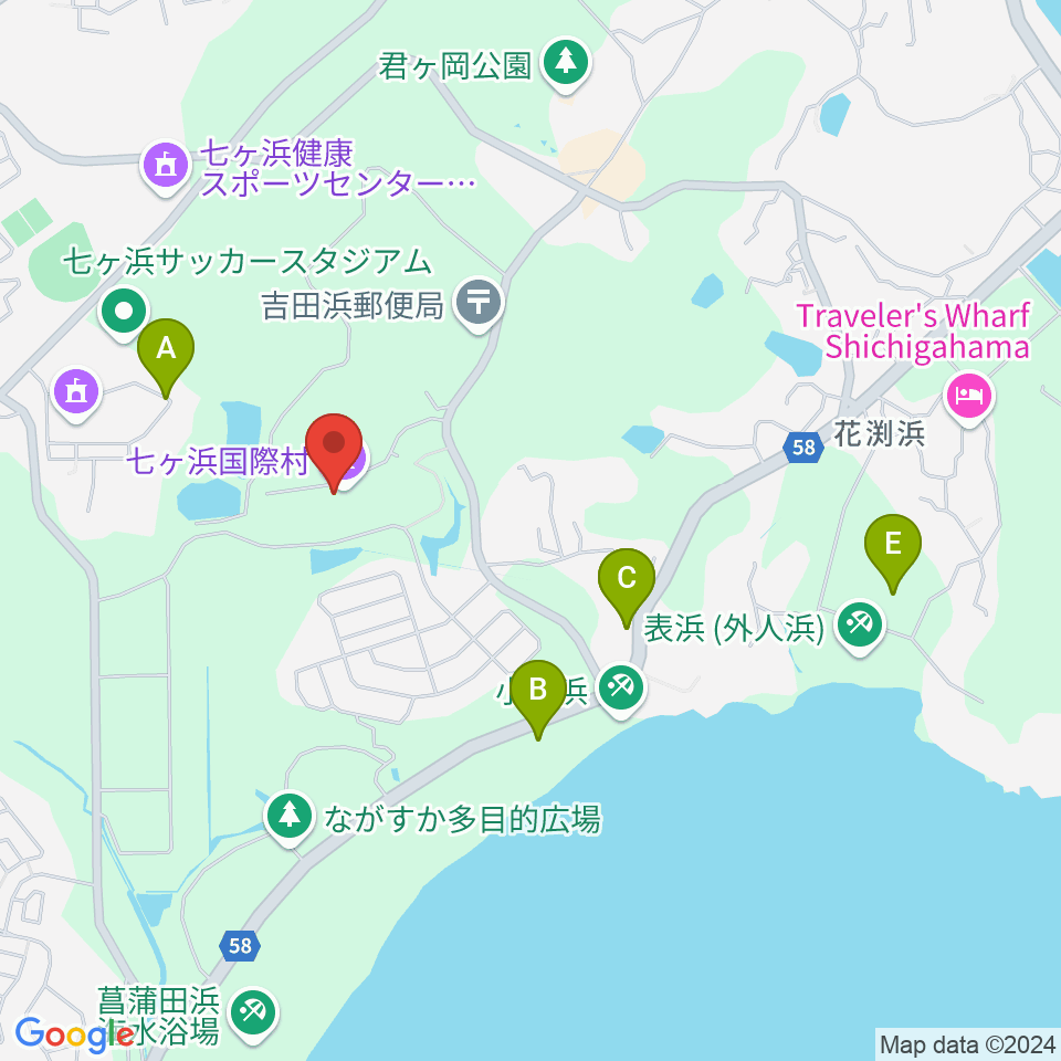 七ヶ浜国際村 国際村ホール周辺のホテル一覧地図