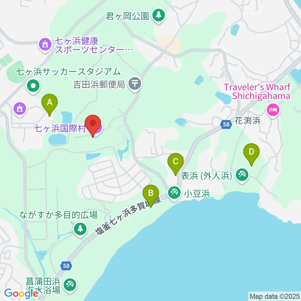 七ヶ浜国際村 国際村ホール周辺のホテル一覧地図