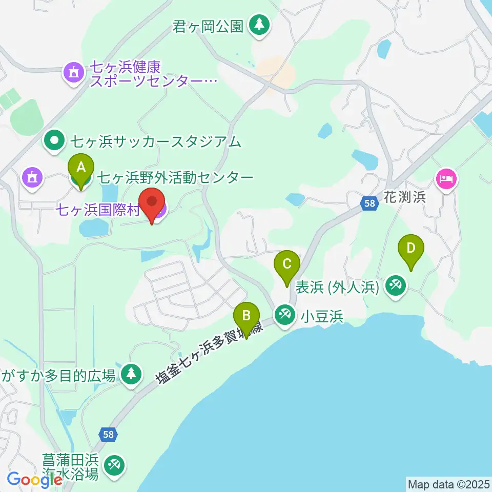 七ヶ浜国際村 国際村ホール周辺のホテル一覧地図