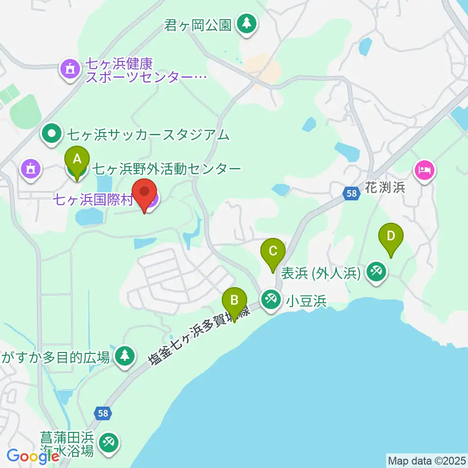 七ヶ浜国際村 国際村ホール周辺のホテル一覧地図