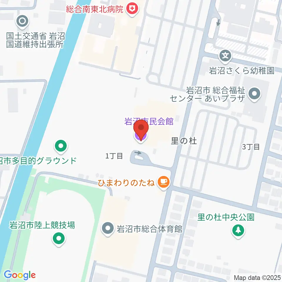 岩沼市民会館周辺のホテル一覧地図