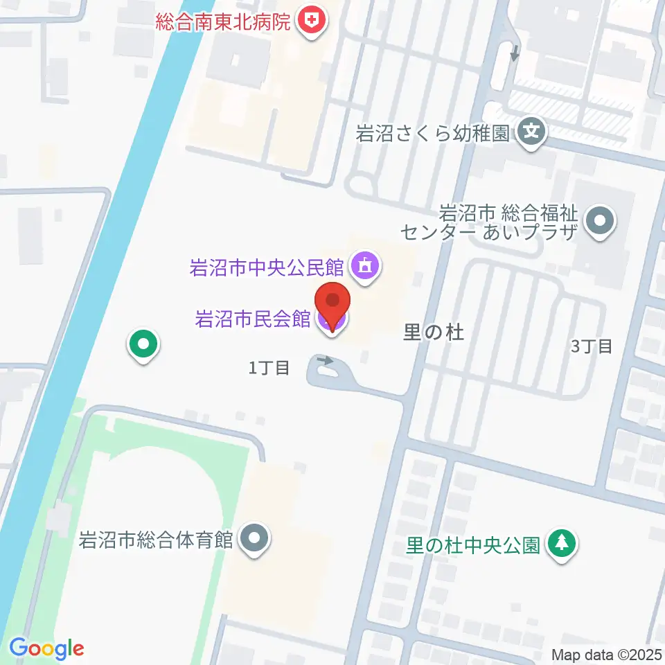 岩沼市民会館周辺のホテル一覧地図