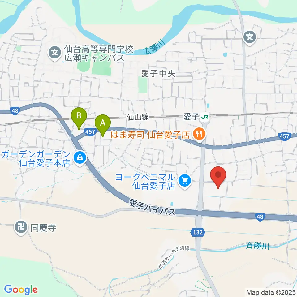 仙台市広瀬文化センター周辺のホテル一覧地図