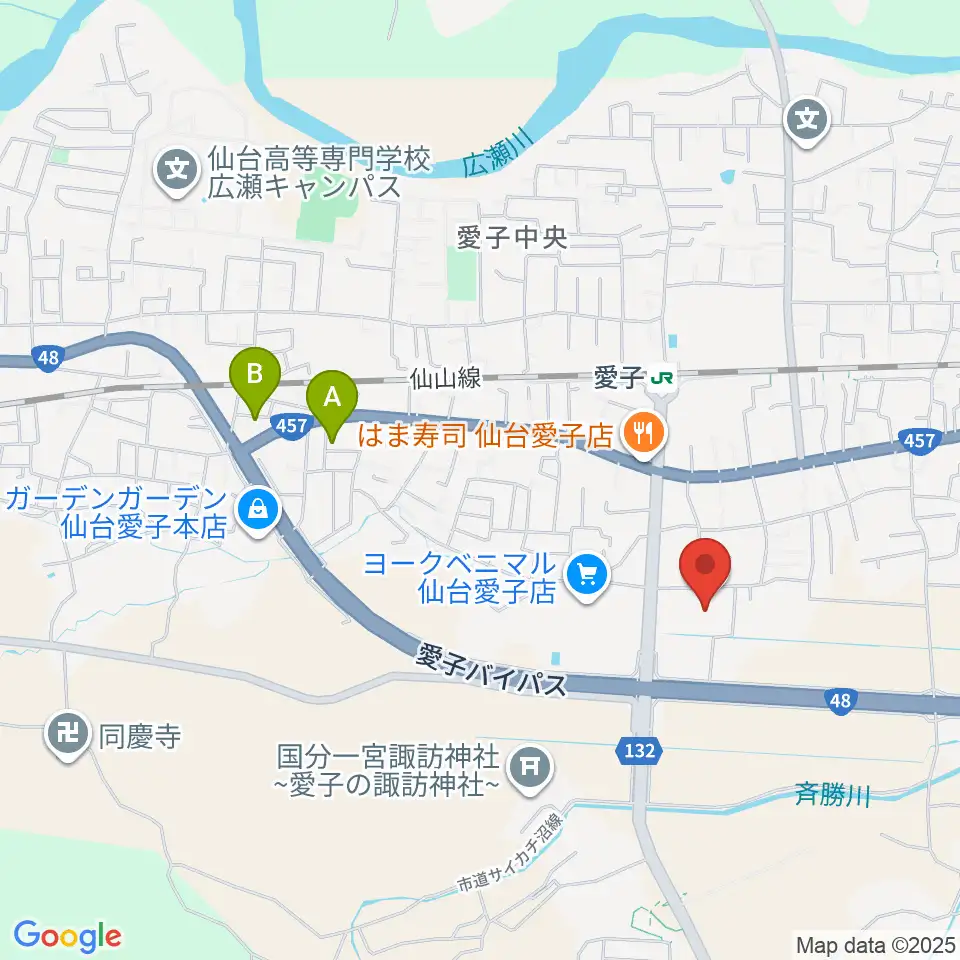 仙台市広瀬文化センター周辺のホテル一覧地図