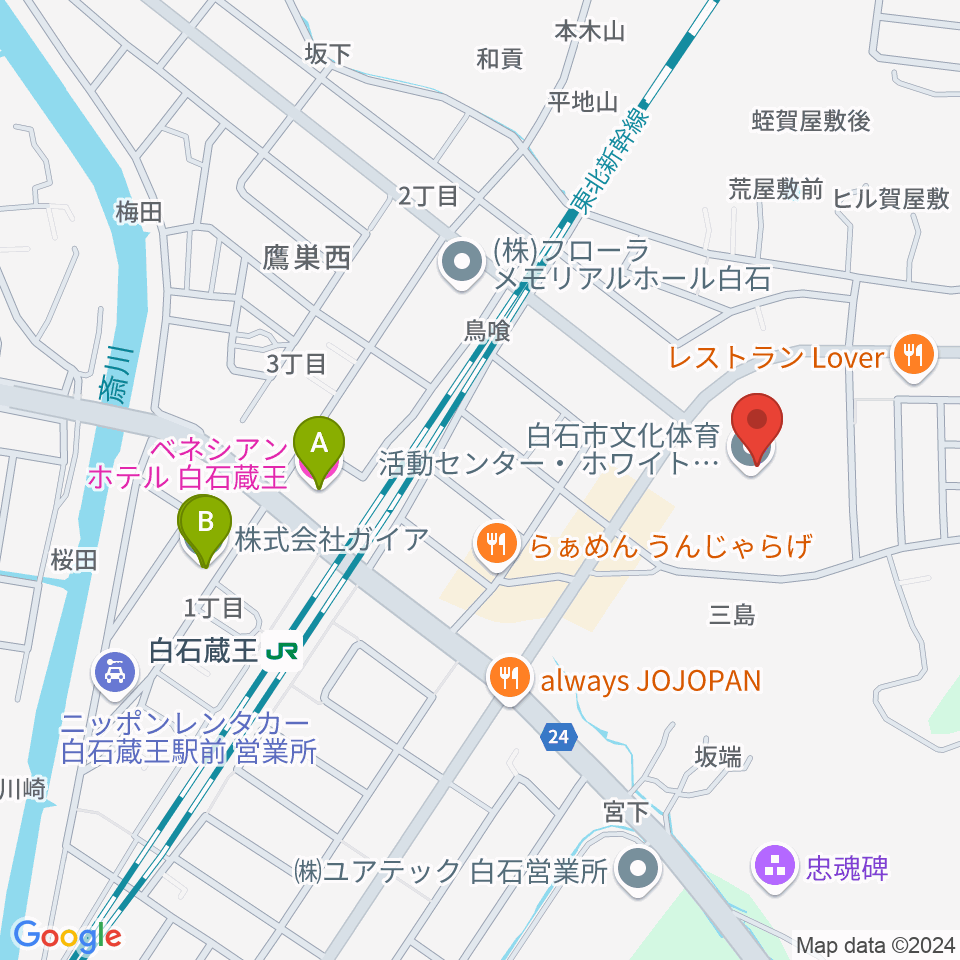 ホワイトキューブ周辺のホテル一覧地図